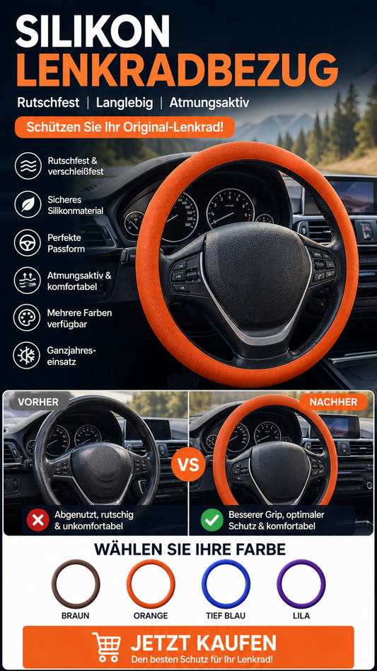 🎁 Hot Sale 🔥All-Season Silicone Car Steering Wheel Cover