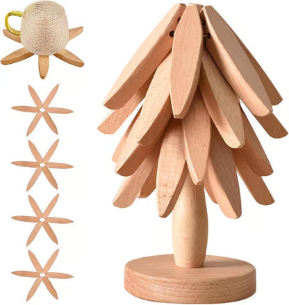 ⏰ Nur heute! 🎄 Massivholz-Untersetzer für Weihnachten