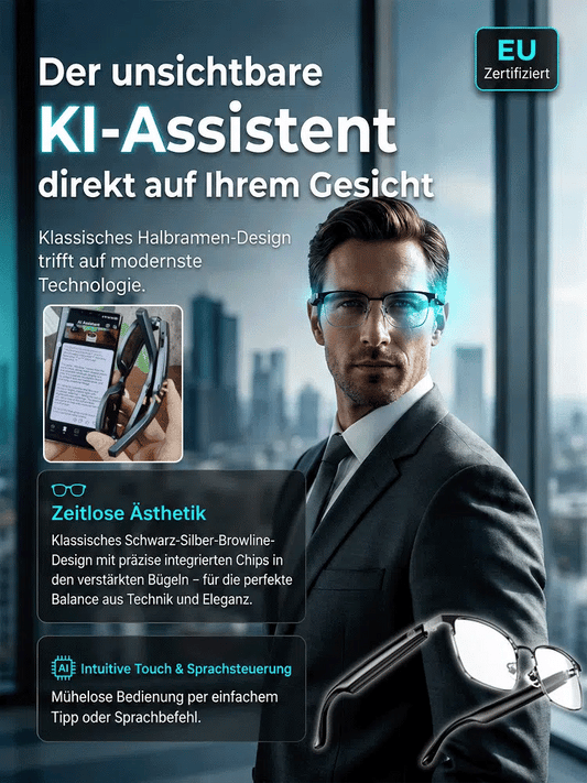 Smarte KI-Brille: ChatGPT, 4K-Aufnahme & Übersetzung in 160+ Sprachen