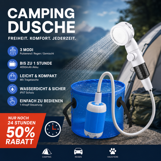 🔥 Heute -50 %! 🚿 Kabellose Campingdusche mit Pumpe