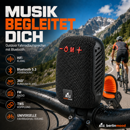 🔊 50% RABATT! 🚲 Wasserdichter Bluetooth-Fahrradlautsprecher mit Montagebügel – IPX5, TWS & Perfekt für Jede Fahrt 🎵