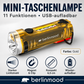 Multifunktionale wiederaufladbare Mini-Schlüsselanhänger-Taschenlampe