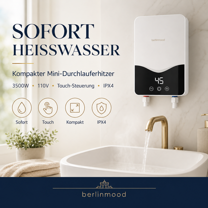 Kleiner elektrischer Durchlauferhitzer mit 3500 W, 110 V