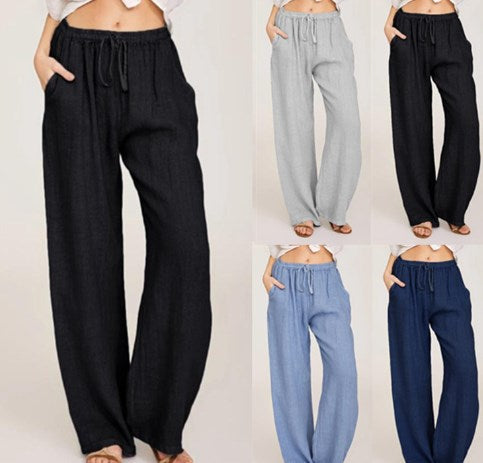 🔥👗LETZTER TAG – 50 % RABATT Bequeme Leinen-Baumwollhose für Damen, luftig und elegant ☀️🌿 Perfekt für den Sommer, Homeoffice und Reisen – atmungsaktiv, weit geschnitten