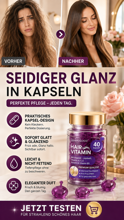 ✨ Haarmaske in Kapseln – 1 Kapsel, sofortiger Glanz & Anti-Frizz! 💎🌿