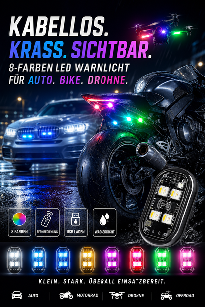 🔥50% RABATT !!⏰Tragbare LED-Warnleuchte für das Auto mit Fernbedienung
