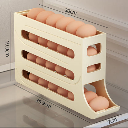 🔥HOT SALE🔥Multifunktionale 4-Schicht-Schiebe-Ei-Aufbewahrungsbox mit gekipptem Design