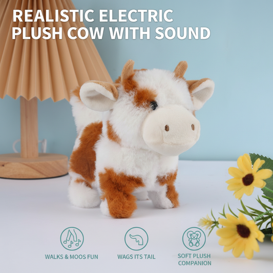 Realistische elektrische Plüschkuh mit Sound