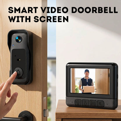 🔥Intelligente Video‑Türklingel mit 4,3‑Zoll‑Display｜Nachtsicht & HD‑Aufnahme 🏠