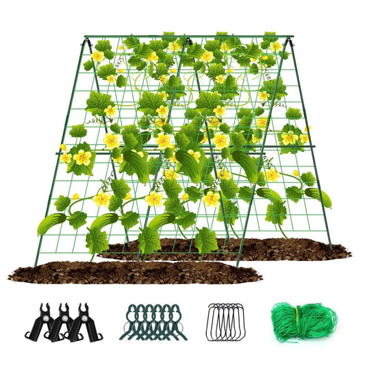 🌱 Vielseitige Rankhilfe für Garten & Gewächshaus – Flexibel erweiterbares Gitter für Gurken, Erbsen & Blumen – Platzsparende Vertikalbepflanzung