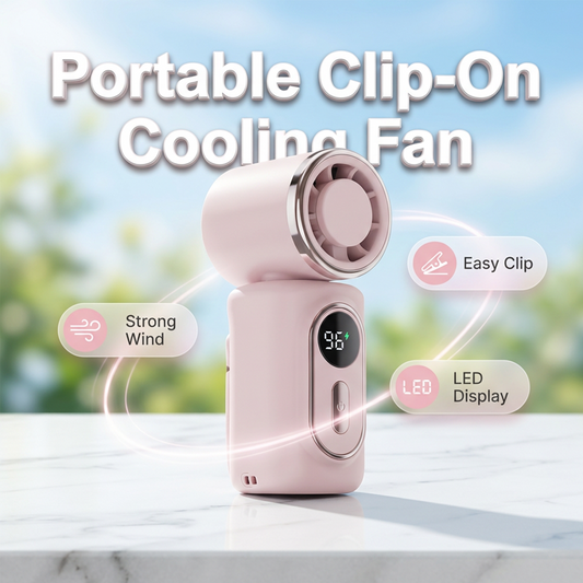 🌀💨Tragbarer Clip-Ventilator mit LED-Anzeige