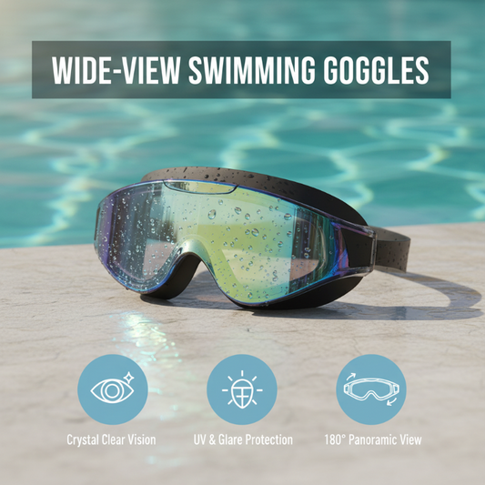 HD-Schwimmbrille mit Antibeschlagbeschichtung und großem Sichtfeld