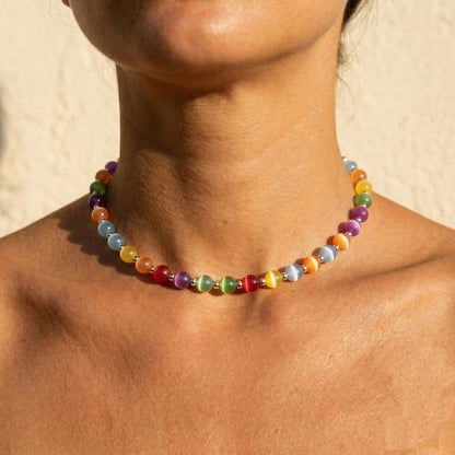 🔥 Heute -50 %! 🌈 Regenbogen Katzenauge-Perlenschmuck