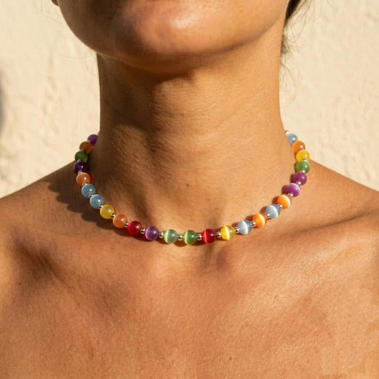 🔥 Heute -50 %! 🌈 Regenbogen Katzenauge-Perlenschmuck