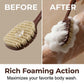 Ergonomic body brush with a long handle