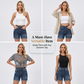 Hochtaillierte Slim-Fit Jeansshorts mit Rollsaum – modern und figurbetont