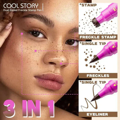 💗LETZTER TAG – 2 ZUM PREIS VON 1💗Wasserfester Sommersprossen-Stift: Stempel für künstliche Sommersprossen und Eyeliner mit feiner Spitze für realistische, langanhaltende Sommersprossen und müheloses Make-up – perfekt für den Alltag und Cosplay
