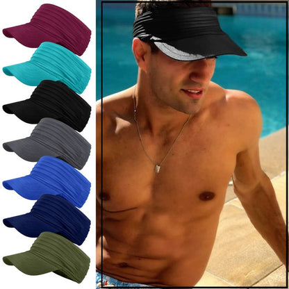 Unisex-Sonnenvisierhut mit Falten für Sport und Outdoor