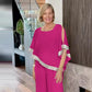 Elegantes 2-teiliges Set für Damen - Oberteil mit Pailletten und Hose mit weiten Beinen