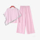Elegantes 2-teiliges Set für Damen - Oberteil mit Pailletten und Hose mit weiten Beinen