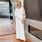Elegantes 2-teiliges Set für Damen - Oberteil mit Pailletten und Hose mit weiten Beinen