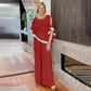 Elegantes 2-teiliges Set für Damen - Oberteil mit Pailletten und Hose mit weiten Beinen