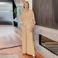 Elegantes 2-teiliges Set für Damen - Oberteil mit Pailletten und Hose mit weiten Beinen