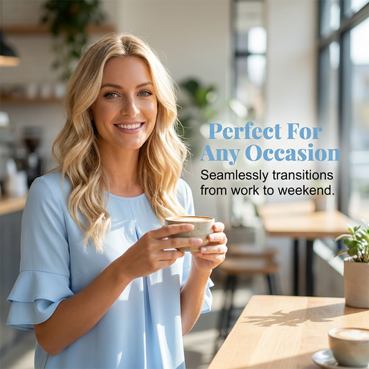 Kurzärmelige Bluse mit Rüschen für Damen