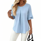 Women's Ruffled Short Sleeve Blouse
