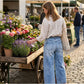 Women's Wide-Leg Jeans with Patch Pockets