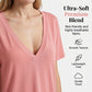 Damen-T-Shirt mit tiefem V-Ausschnitt und kurzen Ärmeln