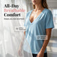 Damen-T-Shirt mit tiefem V-Ausschnitt und kurzen Ärmeln