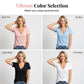 Damen-T-Shirt mit tiefem V-Ausschnitt und kurzen Ärmeln