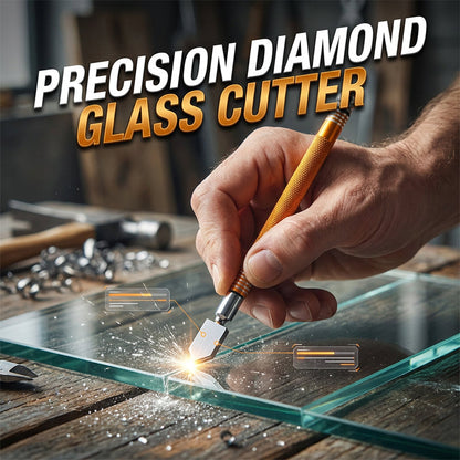 Professioneller Diamant-Glasschneider mit Griff aus Metalllegierung und Rollrad