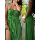 🔥 -50% Heute 👗 Damenkleid mit Spaghettiträgern & Kordelzug