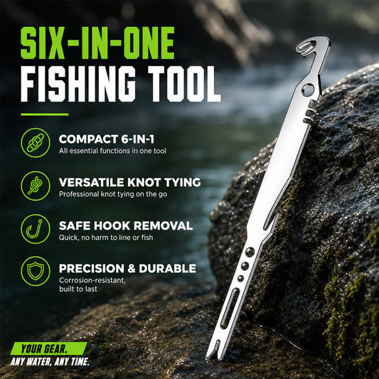 🎁 1 kaufen, 1 GRATIS! 🎣 Multifunktionales 6-in-1 Angelwerkzeug