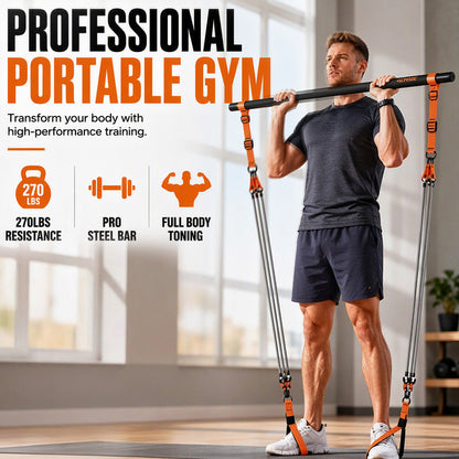 🔥 Heute -50 %! 💪 Pilates-Stangen-Set mit 6 Widerstandsbändern