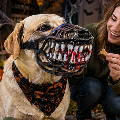 🎃 Heute -50 %! 🐶 Halloween-Hundemaulkorb mit gruseligen Vampirzähnen