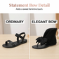 Retro-Sandalen mit geteilter Zehenpartie und großer Schleife
