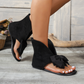 Retro-Sandalen mit geteilter Zehenpartie und großer Schleife