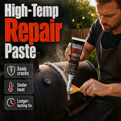 Reparaturpaste für Hochtemperatur-Grills und Räucheröfen, 60 ml, hitzebeständiges Dichtungsmittel mit Spachtel
