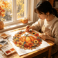 🎃 Herbstlicher Kürbiskranz mit Rautenmuster zum Aufhängen – Komplettes DIY-Set 🍂