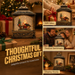 Weihnachts-Nachtlicht im Vintage-Stil mit Schneefallmotiv