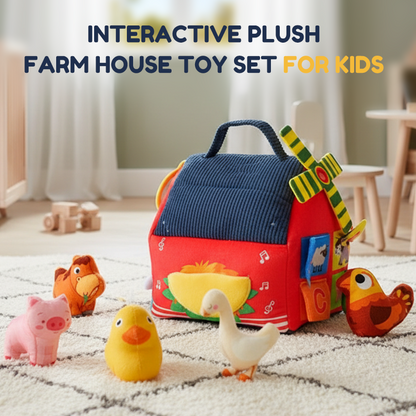 Interaktives Plüsch-Bauernhof-Spielset für Kinder – 6 Erkundungszonen, niedliche Tierpuppen & tragbares Design – Lernen, Spielen & Wachsen ✨