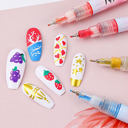 ✨ DIY-Nail-Art-Stift – 12-teiliges Set mit gebogenen Maniküre-Markern💅🎨