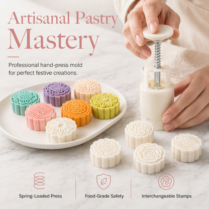 💞 50K+ VERKAUFT! ⚡🥮 Hand‑Press‑Mondkuchen‑Form‑Set