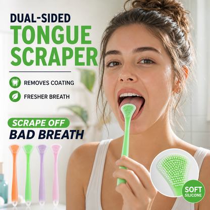 Dual-Sided Silicone Tongue Scraper