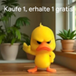 3D-gedruckter wütender gelber Ente-Schreibtischspielzeug