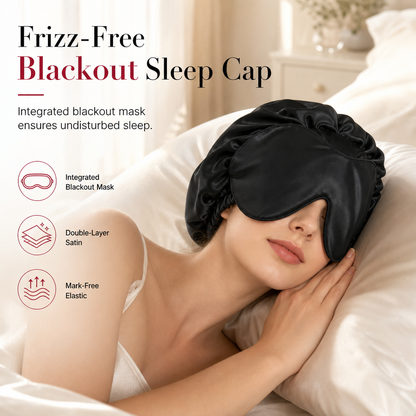 2-in-1-Schlafhaube aus Satin für Damen mit Augenmaske
