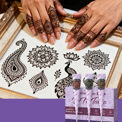 Komplettes 3-Farben-Henna-Tattoo-Set